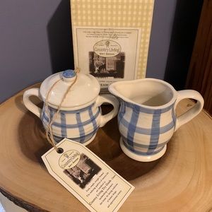 Country Living Creamer & Sugar Bowl-new in box